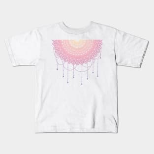 Pink and purple half drop mandala art Kids T-Shirt